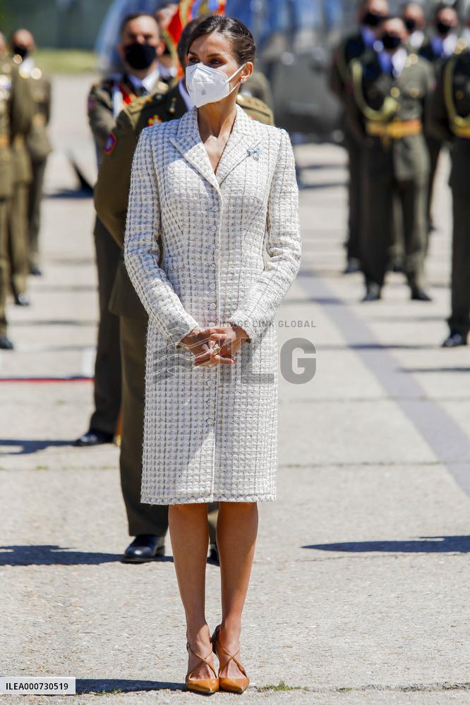 Queen Letizia Chairs Event Of The Aviation Academy of Spain's Army - Madrid