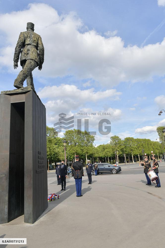 76th anniversary of the Victory of May 8 on the Place Clemenceau in Paris