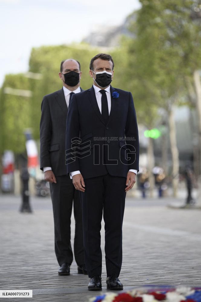 Macron at ceremony for 76th anniversary of WWII victory - Paris