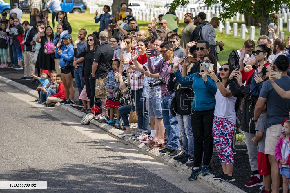 President Biden lays a wreath at Tomb of the Unknown Solider at Arlington National Cemetery