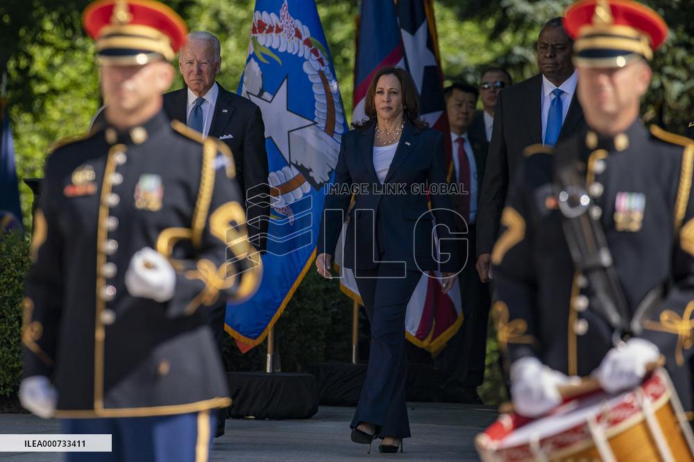President Biden lays a wreath at Tomb of the Unknown Solider at Arlington National Cemetery