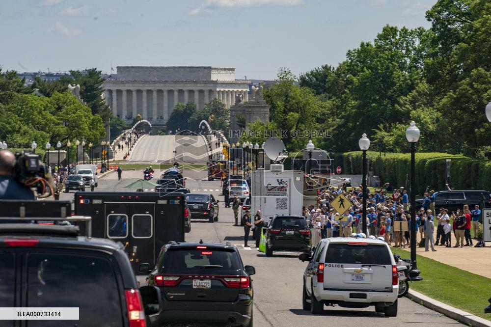 President Biden lays a wreath at Tomb of the Unknown Solider at Arlington National Cemetery