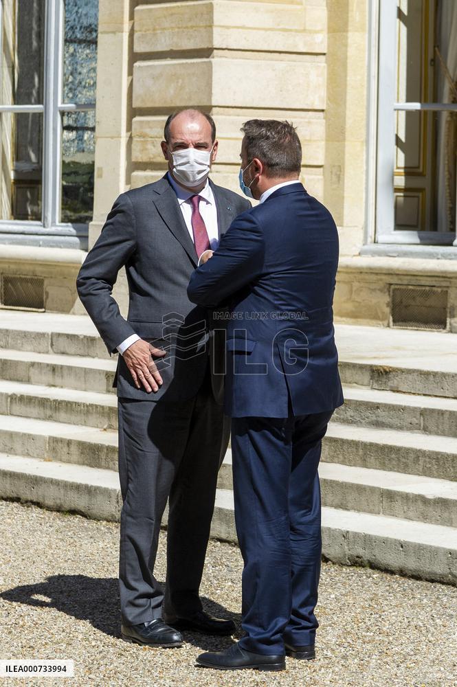 Jean Castex Receives Xavier Bettel - Paris