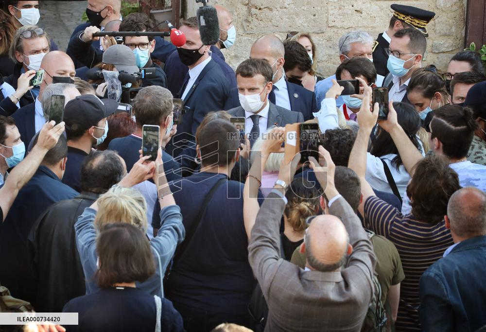 President Macron Visits Saint-Cirq-Lapopie