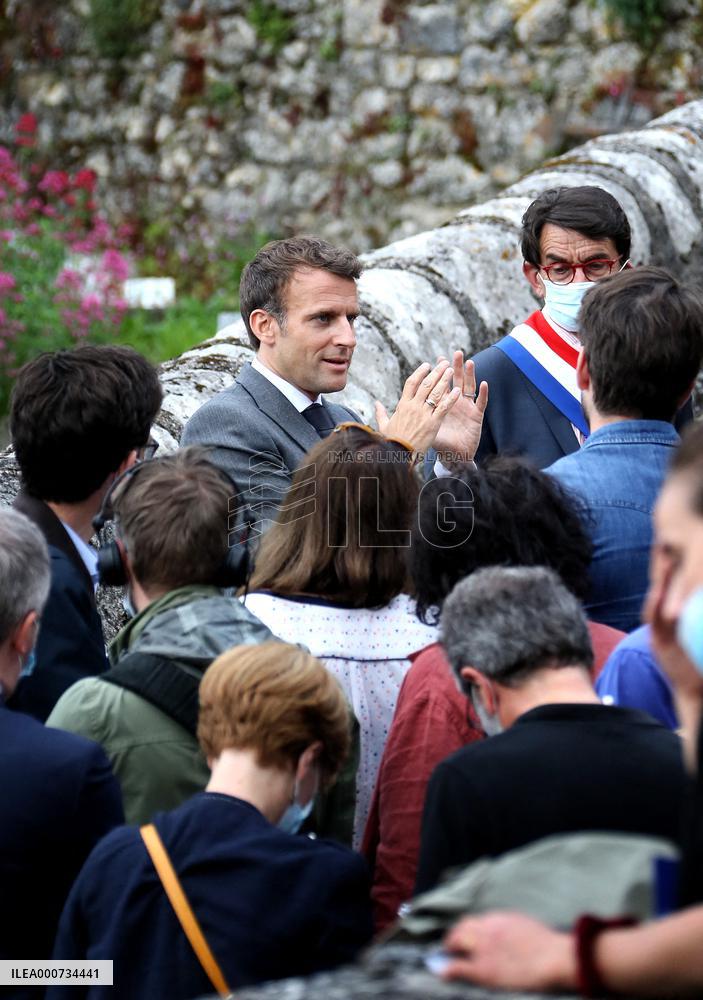 President Macron Visits Saint-Cirq-Lapopie