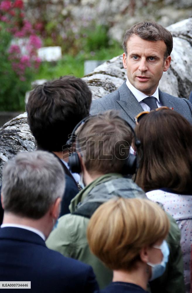 President Macron Visits Saint-Cirq-Lapopie