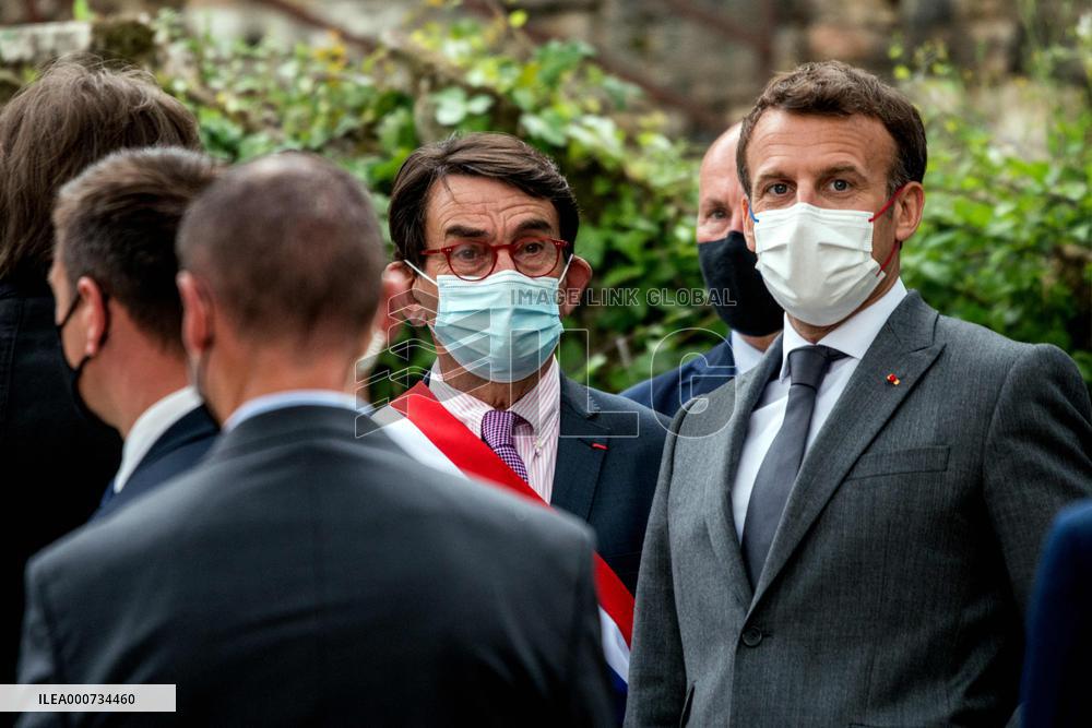 President Macron Visits Saint-Cirq-Lapopie