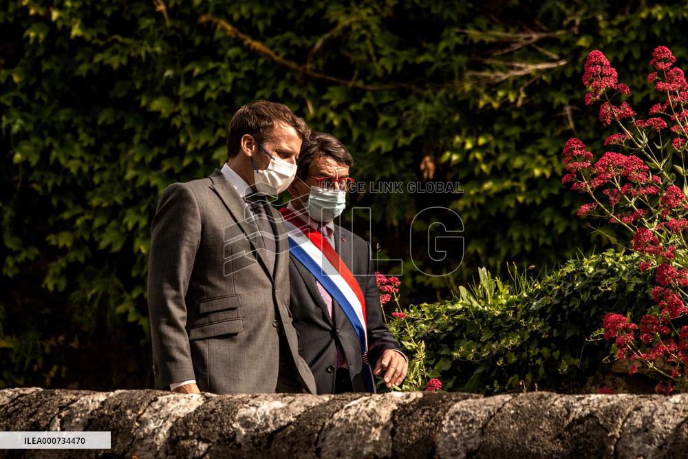 President Macron Visits Saint-Cirq-Lapopie