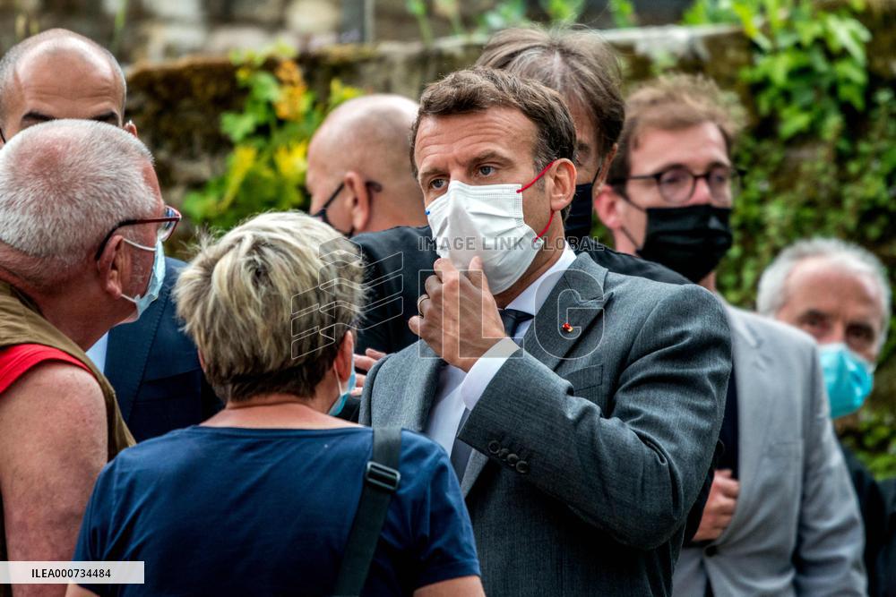 President Macron Visits Saint-Cirq-Lapopie