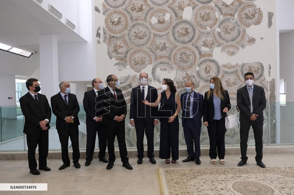 French PM Castex Visits Bardo Museum - Tunis