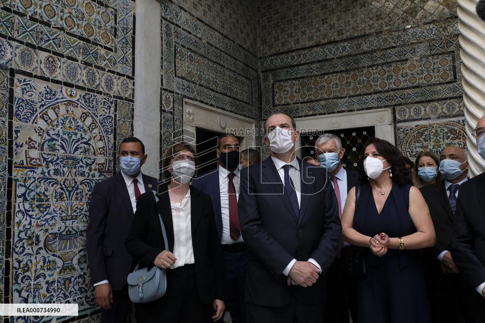French PM Castex Visits Bardo Museum - Tunis