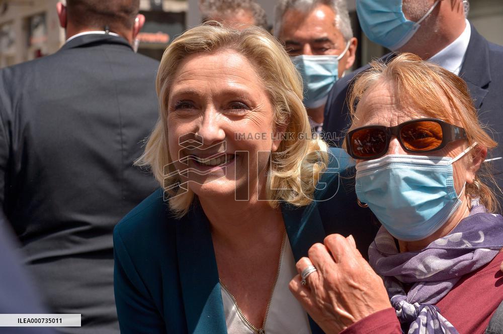 Marine Le Pen On The Campaign Trail - Saint-Chamond