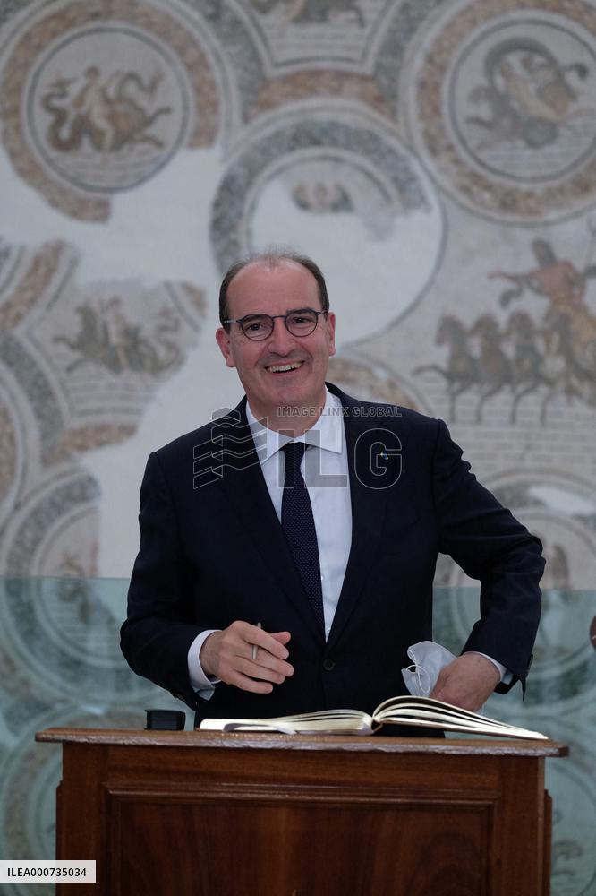 French PM Castex Visits Bardo Museum - Tunis