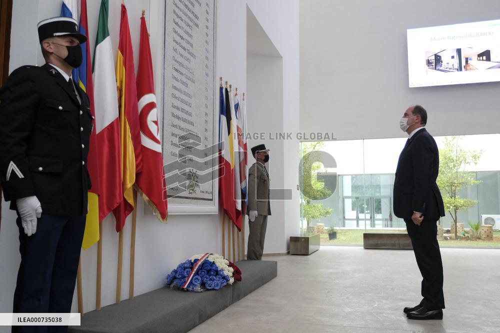 French PM Castex Visits Bardo Museum - Tunis