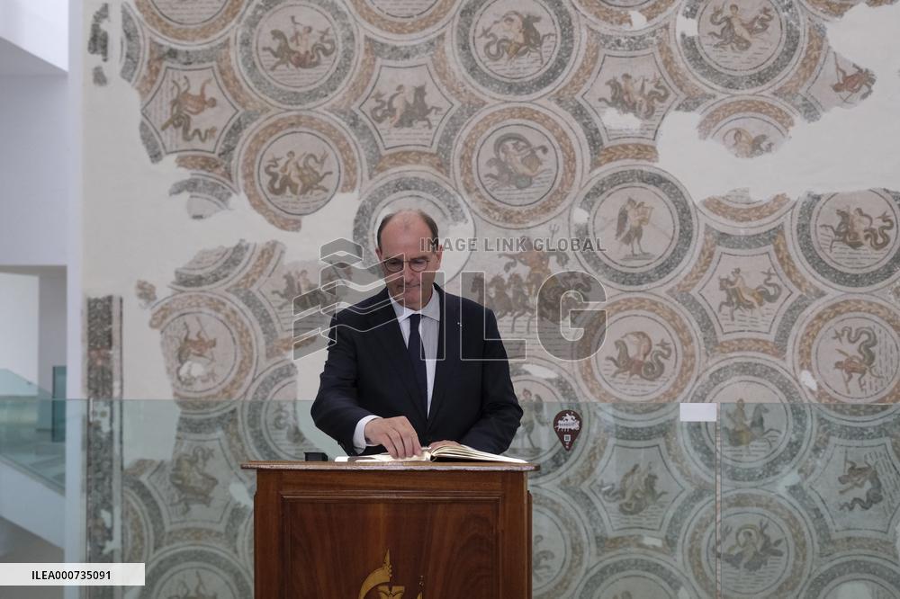 French PM Castex Visits Bardo Museum - Tunis