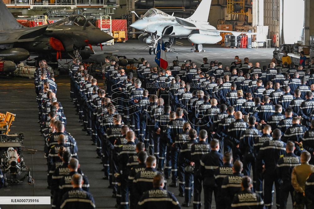Jean Castex Aboard French Aircraft Carrier Charles-De-Gaulle - Toulon