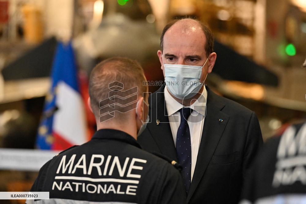 Jean Castex Aboard French Aircraft Carrier Charles-De-Gaulle - Toulon