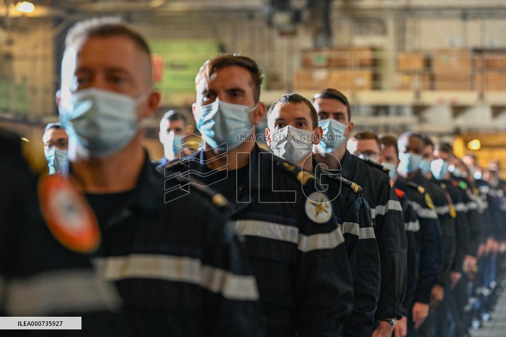 Jean Castex Aboard French Aircraft Carrier Charles-De-Gaulle - Toulon