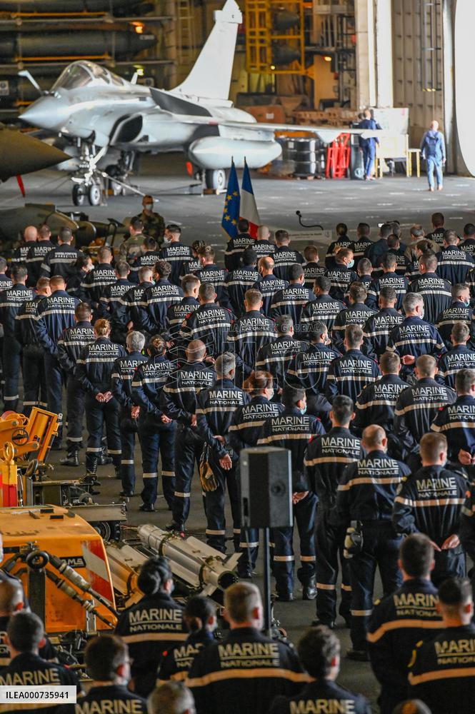 Jean Castex Aboard French Aircraft Carrier Charles-De-Gaulle - Toulon