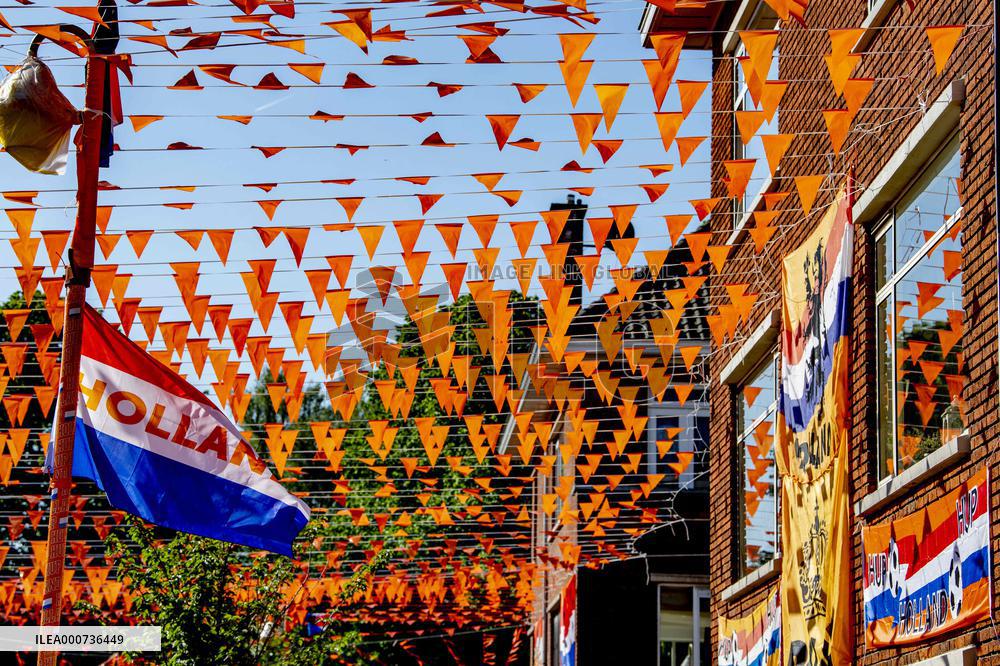 Streets decorated in The Hague for European Football Championship