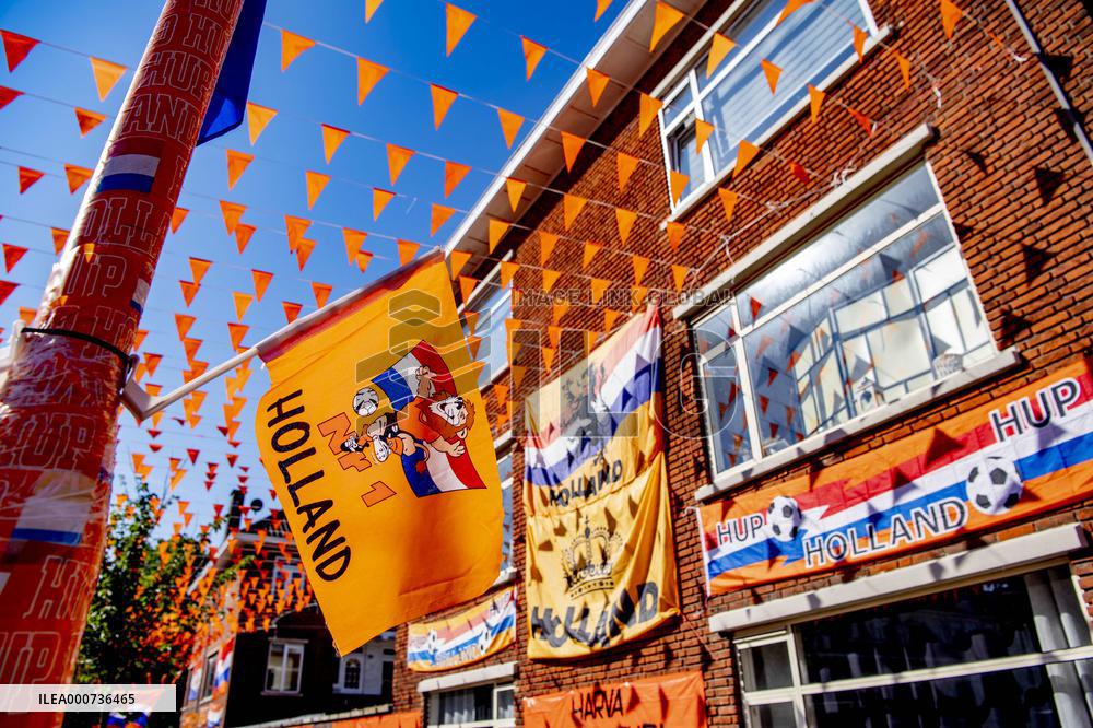 Streets decorated in The Hague for European Football Championship