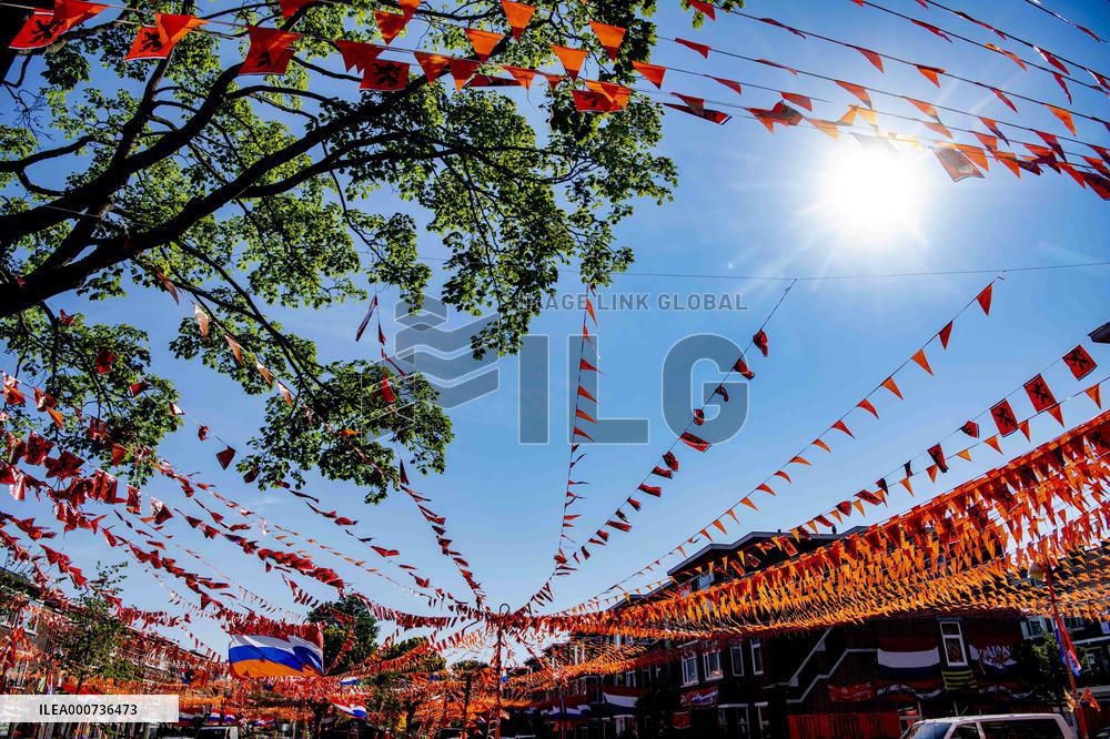 Streets decorated in The Hague for European Football Championship