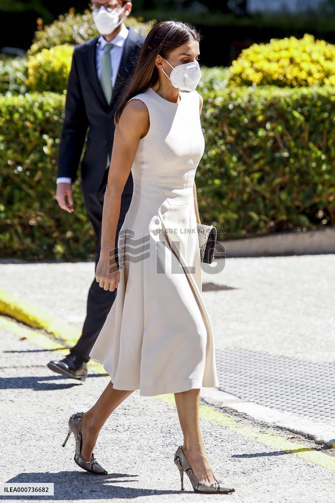 Queen Letizia During Inauguration Of Emilia Pardo Bazan Exhibition - Madrid