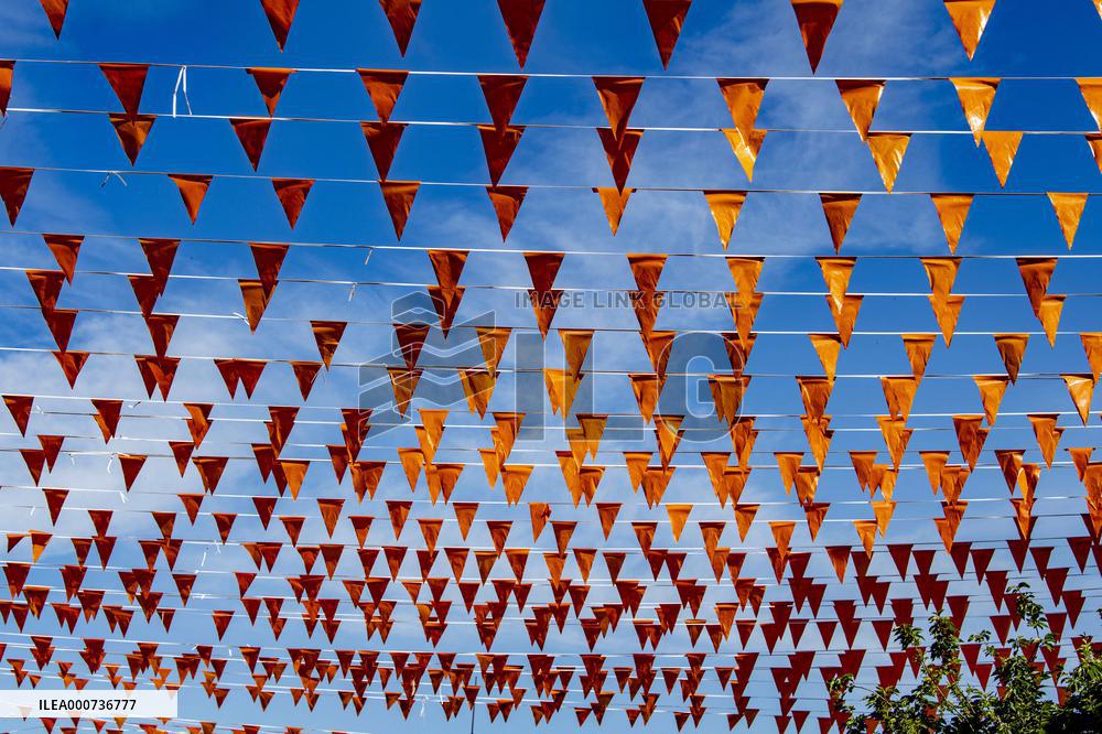 Streets decorated in The Hague for European Football Championship