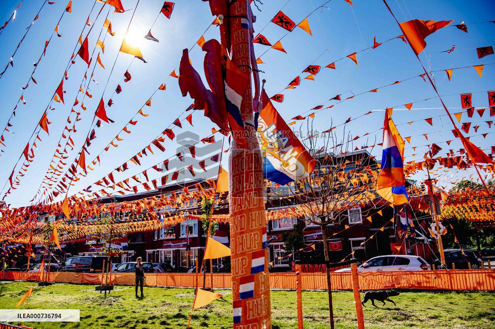 Streets decorated in The Hague for European Football Championship