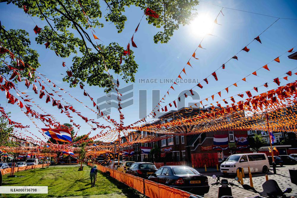 Streets decorated in The Hague for European Football Championship