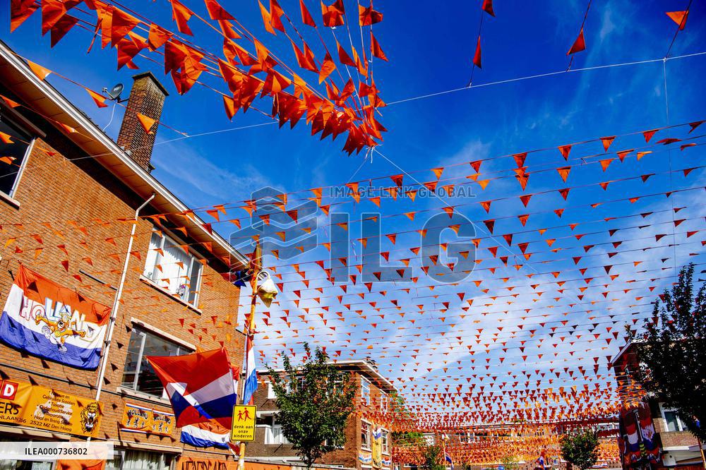 Streets decorated in The Hague for European Football Championship