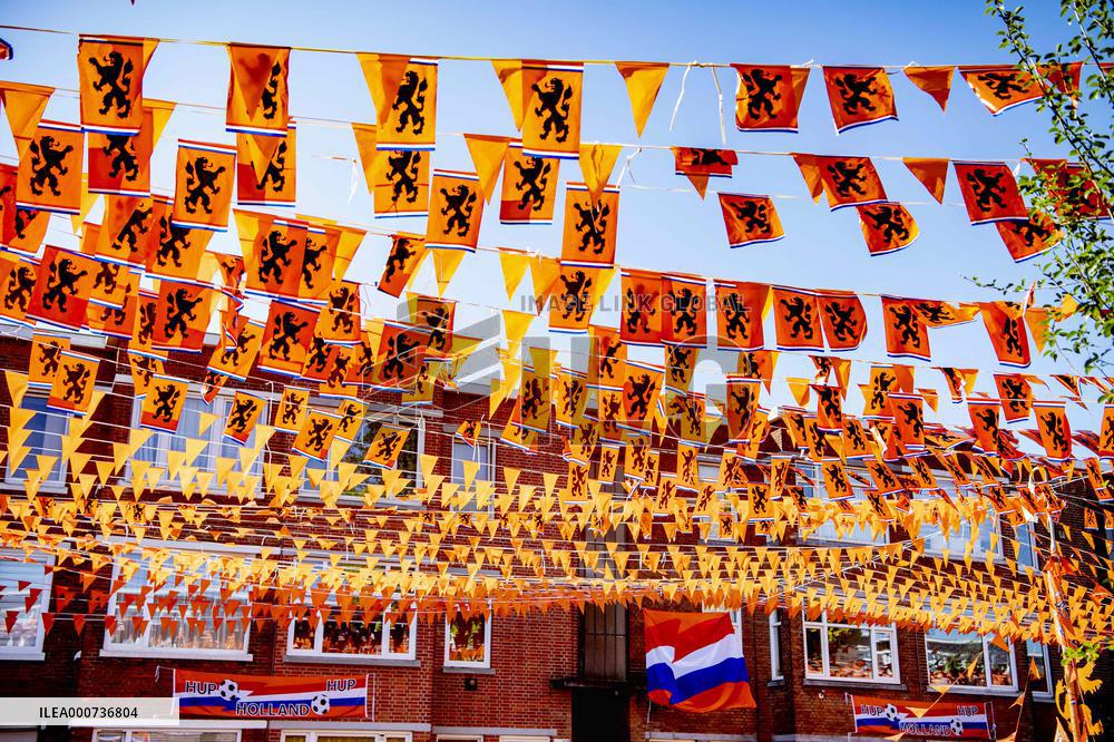 Streets decorated in The Hague for European Football Championship