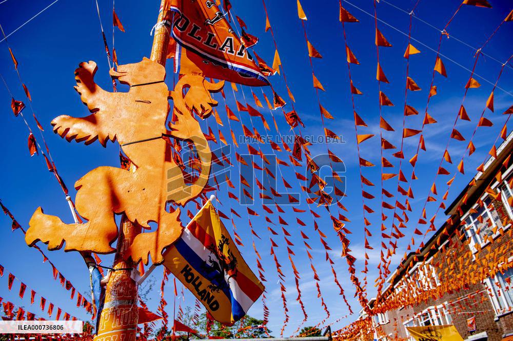 Streets decorated in The Hague for European Football Championship