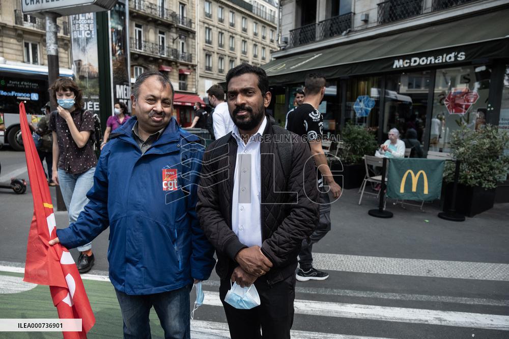 Protest in front of McDonald's restaurant - Paris