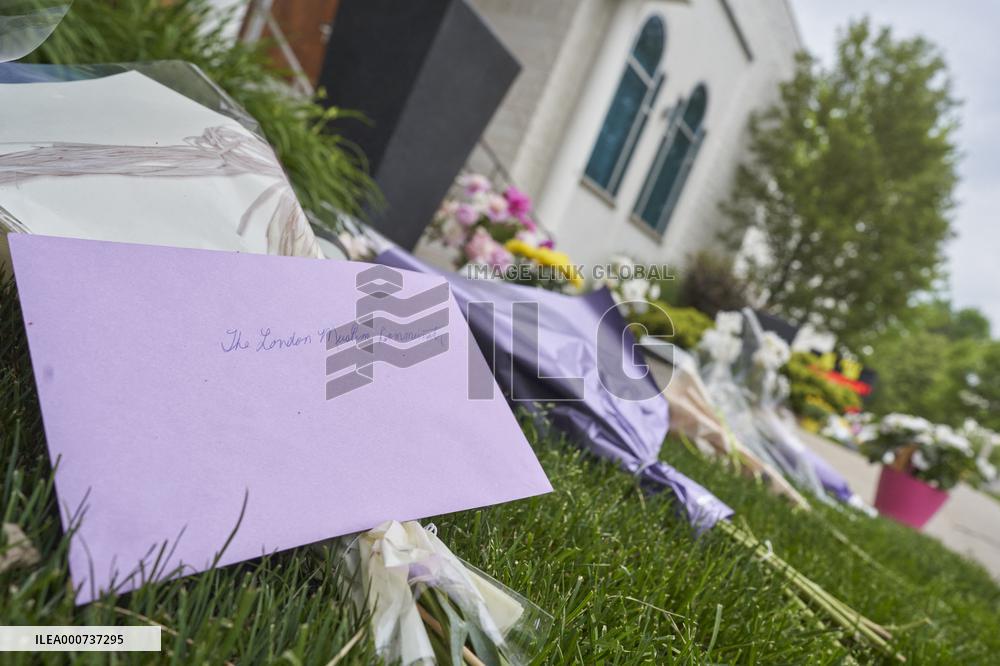 Tribute At The Scene Of Sunday's Hate-Motivated Vehicle Attack - Ontario
