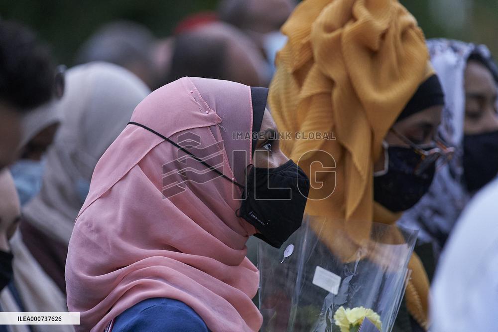 Tribute At The Scene Of Sunday's Hate-Motivated Vehicle Attack - Ontario