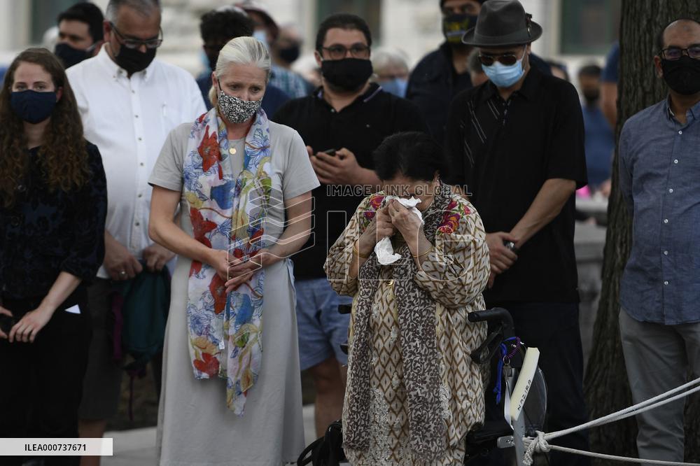 Tribute At The Scene Of Sunday's Hate-Motivated Vehicle Attack - Ontario