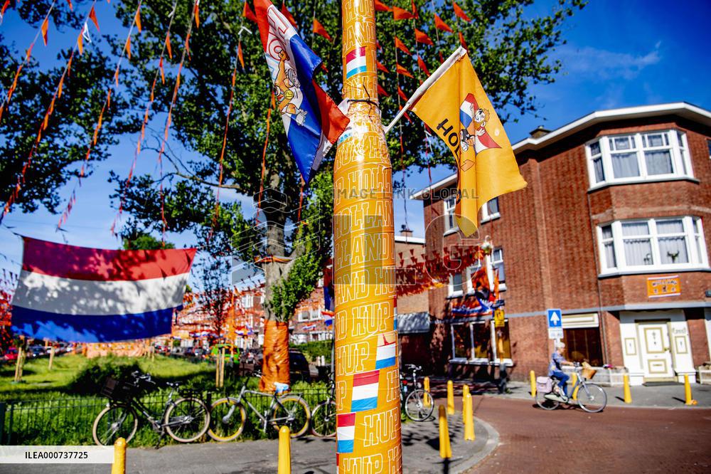 Streets decorated in The Hague for European Football Championship