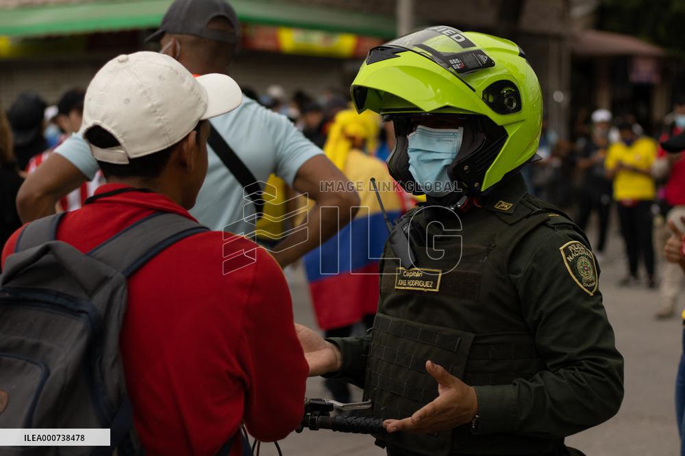 Protest Against Fifa Quatar World Cup 2022 Match Between Colombia And Argentina