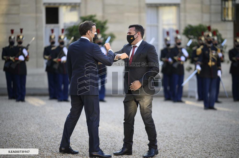 President Macron Welxomes North Macedonia PM For A Working Working Dinner - Paris