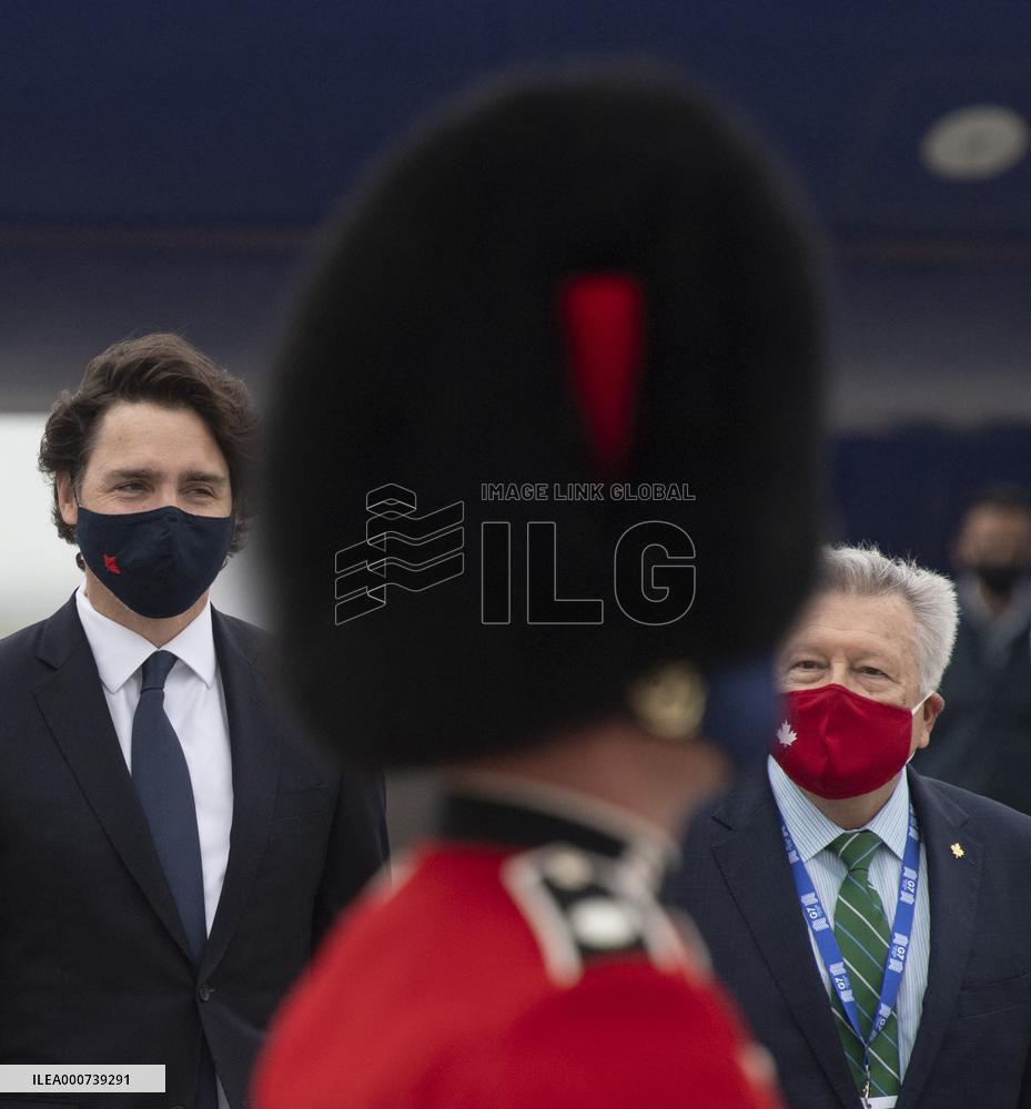 Justin Trudeau At Cornwall Airport Newquay Ahead Of The G7 Summit