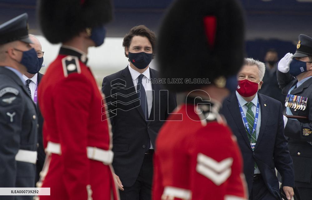 Justin Trudeau At Cornwall Airport Newquay Ahead Of The G7 Summit