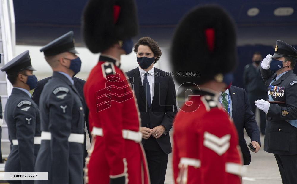 Justin Trudeau At Cornwall Airport Newquay Ahead Of The G7 Summit
