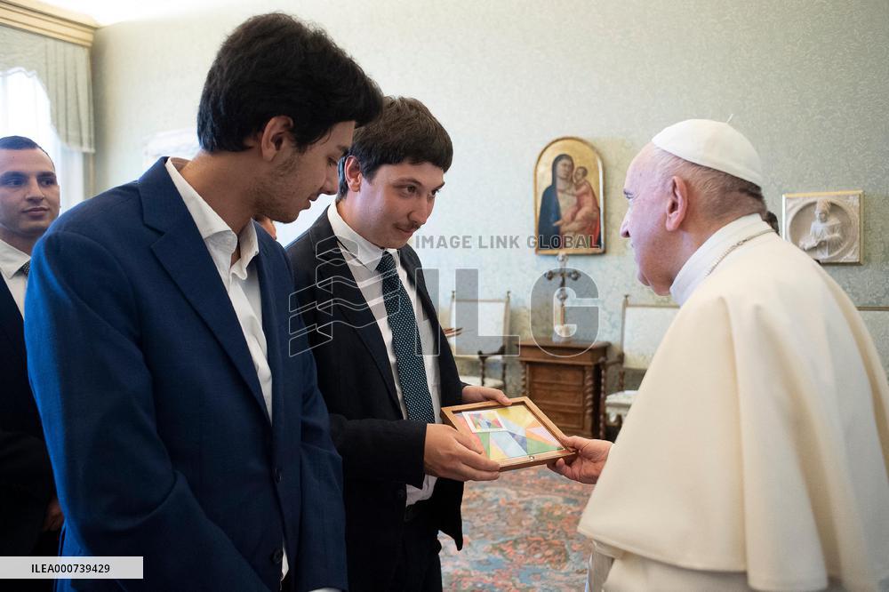 Pope Francis Meets Young People From The Parish of St. Paul the Apostle - Vatican