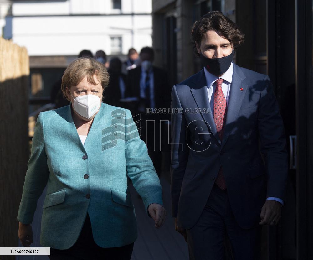 G7 Summit - Justin Trudeau and Angela Merkel