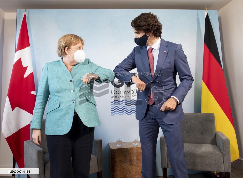 G7 Summit - Justin Trudeau and Angela Merkel