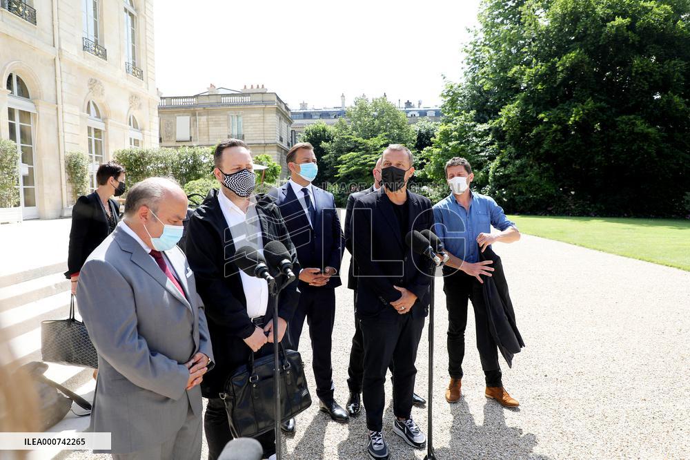 President Macron Meets Representatives Of Nightclubs - Paris