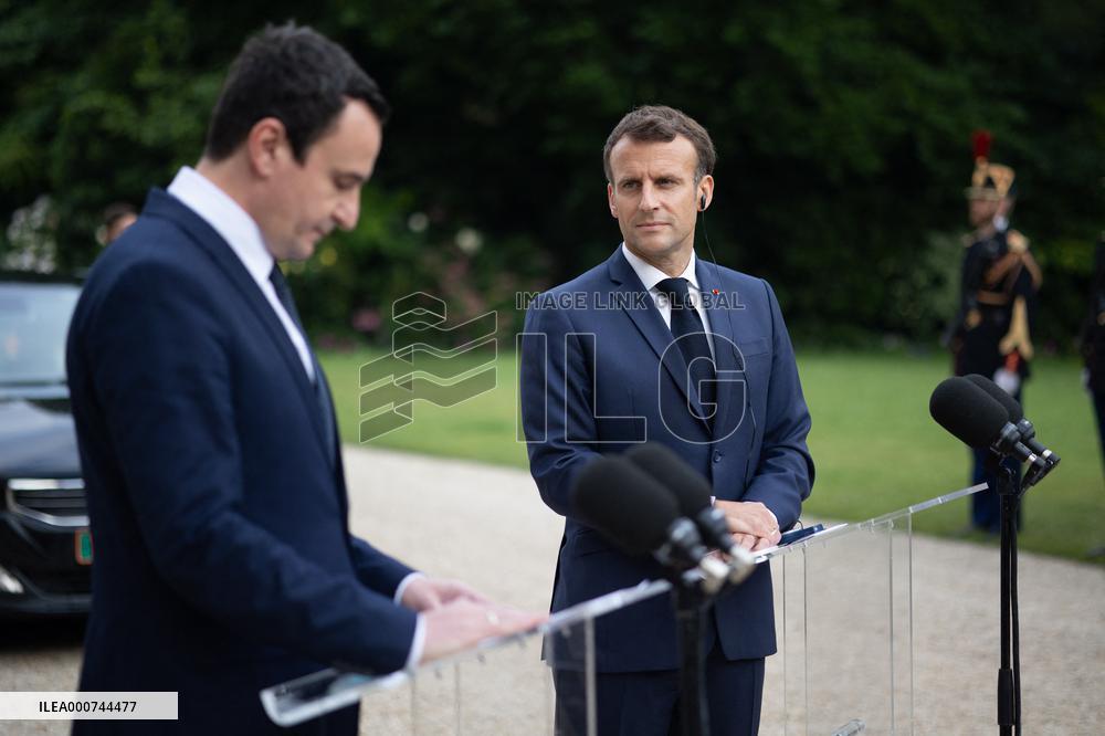 President Macron Meets With Kosovo PM - Paris