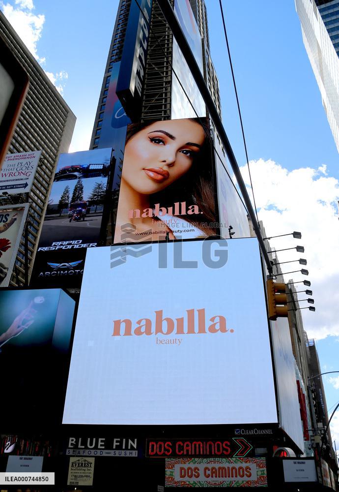 Nabilla Beauty Advertising in Times Square - NYC