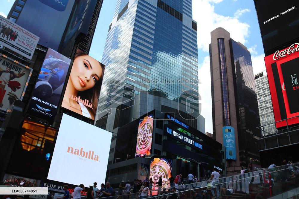 Nabilla Beauty Advertising in Times Square - NYC